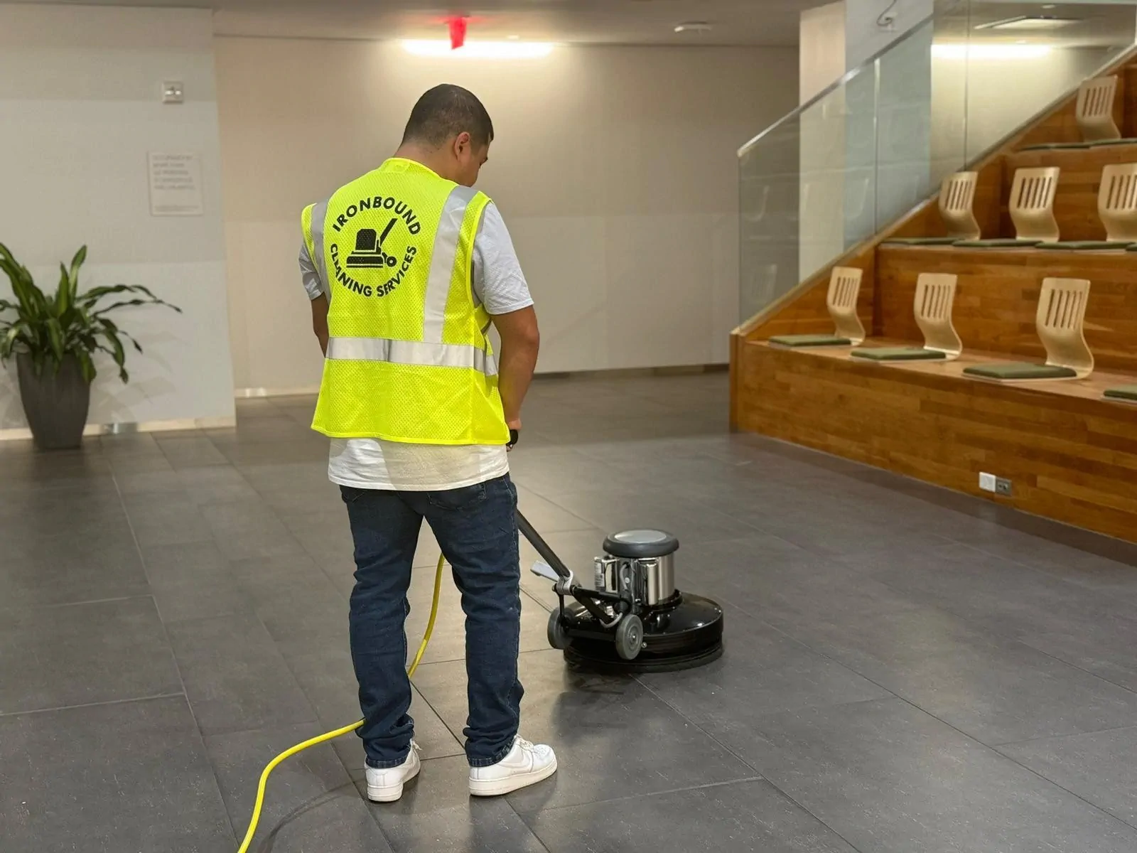 Vacuuming inside the house